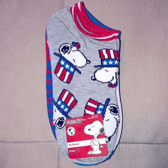Peanuts Accessories - Peanuts 4th of July socks set of 5 pairs